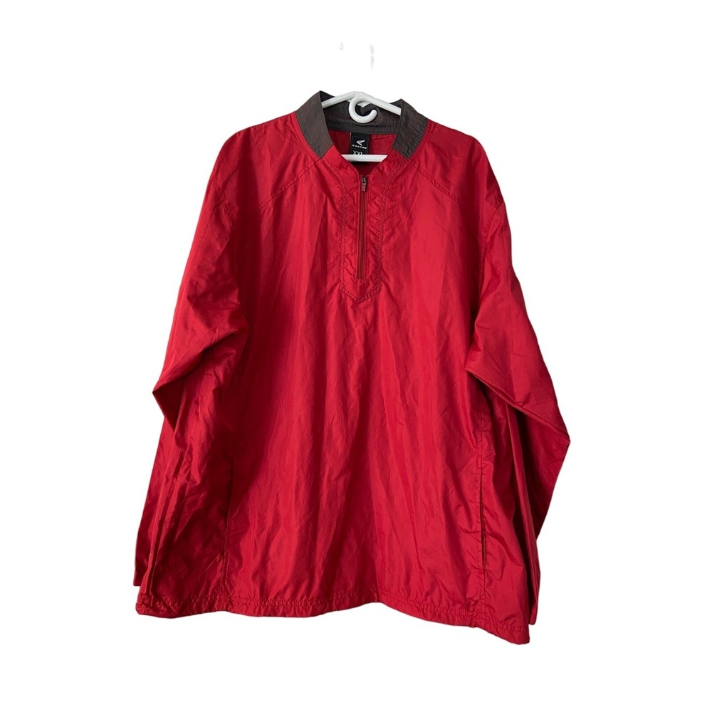 Men's Easton Pullover 1/4 Zip‎ Size XXL Long Sleeve Pullover  Red Drawstring